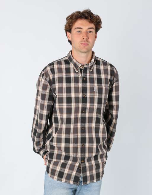 Vintage Carhartt xl long sleeve t-shirt in charcoal grey Chequered
