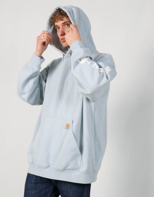 Vintage Carhartt xxl hoodie in light blue, 4 of 4