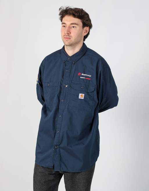 Vintage Carhartt xxl long sleeve shirt in navy blue