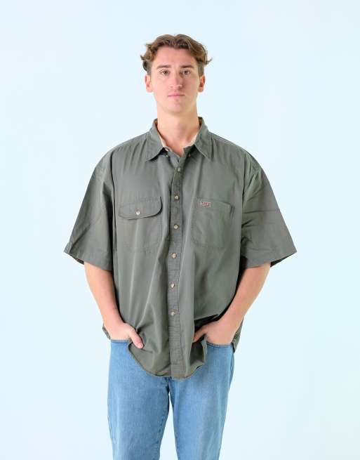 Vintage Carhartt XXL Long Sleeve Shirt Khaki Green Short Sleeve