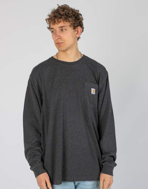 Vintage Carhartt xxl long sleeve t-shirt in charcoal grey
