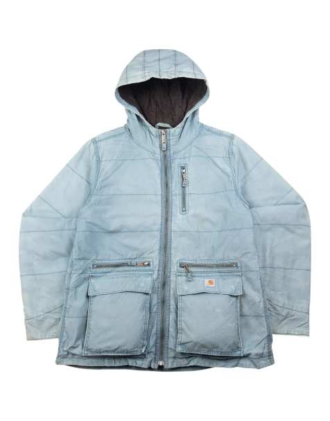 Vintage Carhartt zip up quilted jacket size m in baby blue - view 1