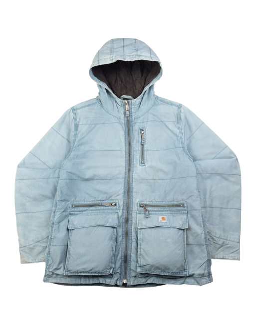 Vintage Carhartt zip up quilted jacket size m in baby blue