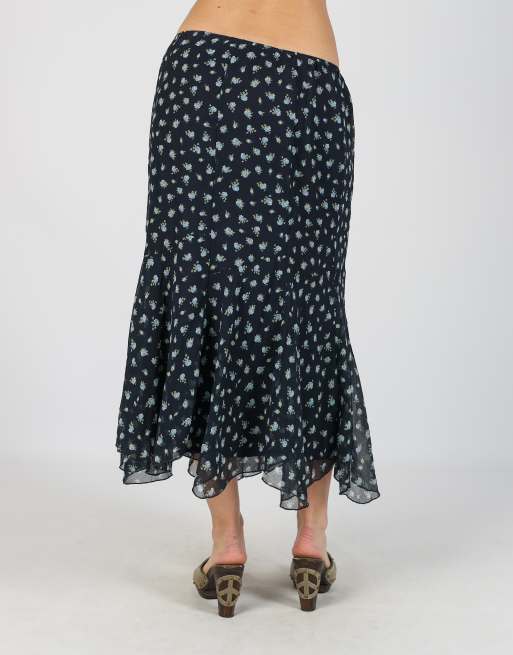 Vintage Carla Ferroni M woven maxi skirt in blue, 4 of 4