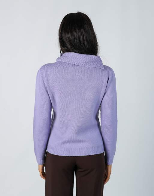Vintage Carla Ferroni S knitted jumper in lilac purple, 2 of 4