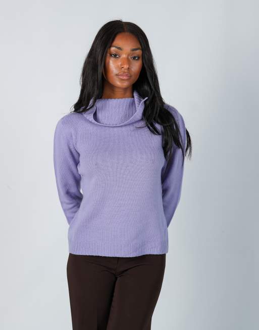 Vintage Carla Ferroni S knitted jumper in lilac purple, 3 of 4