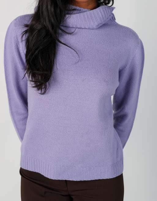Vintage Carla Ferroni S knitted jumper in lilac purple, 4 of 4