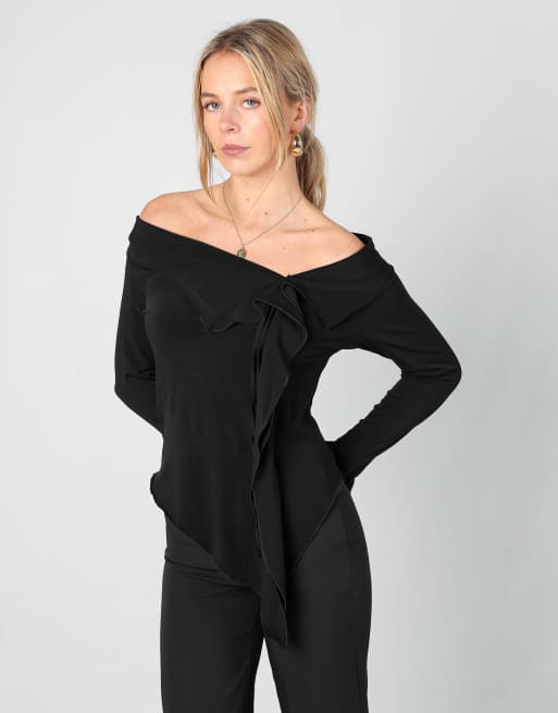 Vintage Carledonia S long sleeve top in black