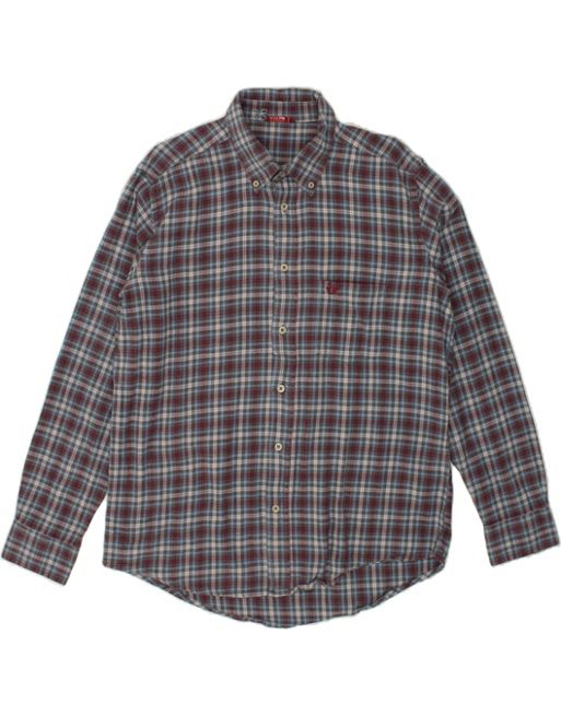 Vintage Carrera Size XL Check Flannel Shirt in Grey