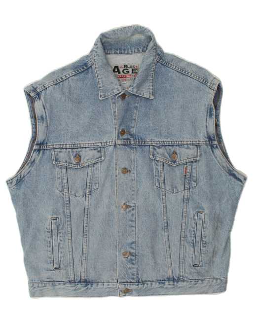 Vintage Carrera Size XL Denim Gilet in Blue