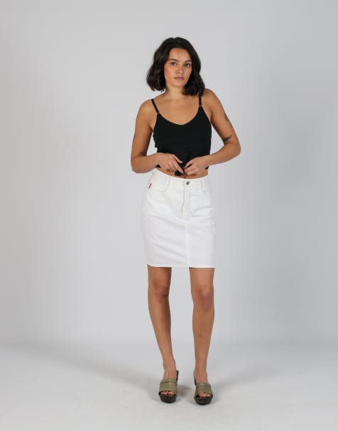 Vintage Carrera XS woven mini skirt in ivory - view 1