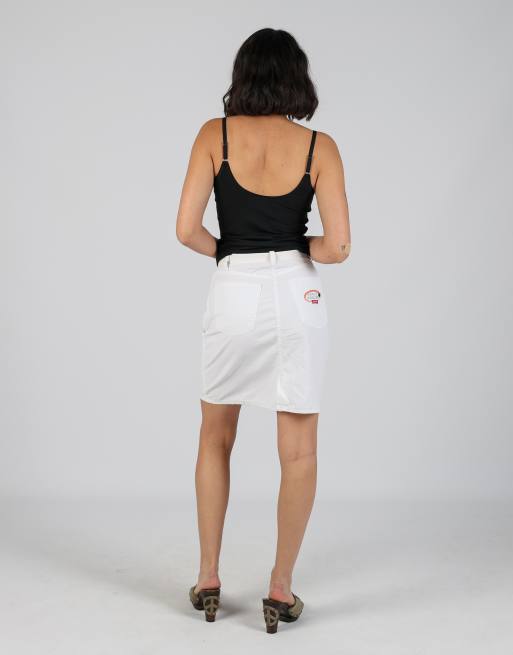 Vintage Carrera XS woven mini skirt in ivory, 3 of 4