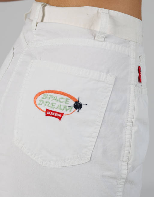Vintage Carrera XS woven mini skirt in ivory, 4 of 4