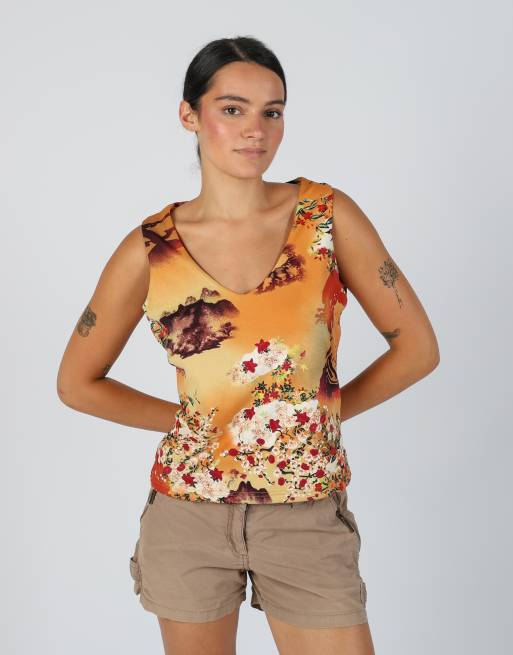 Vintage Casa Blanca M woven top in peach