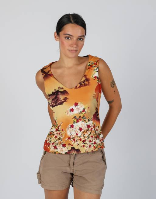 Vintage Casa Blanca M woven top in peach, 3 of 4