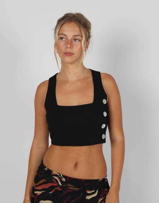Vintage Castro Collection S woven top in black, 3 of 4