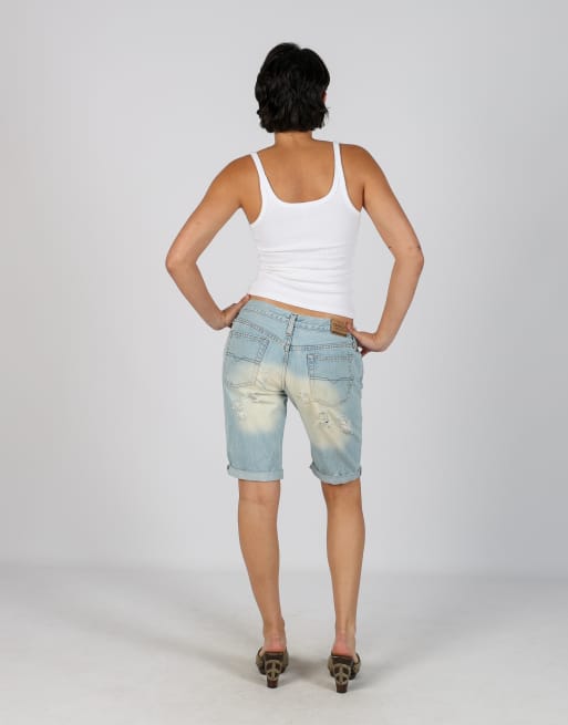 Vintage Casucci L denim shorts in blue, 3 of 4