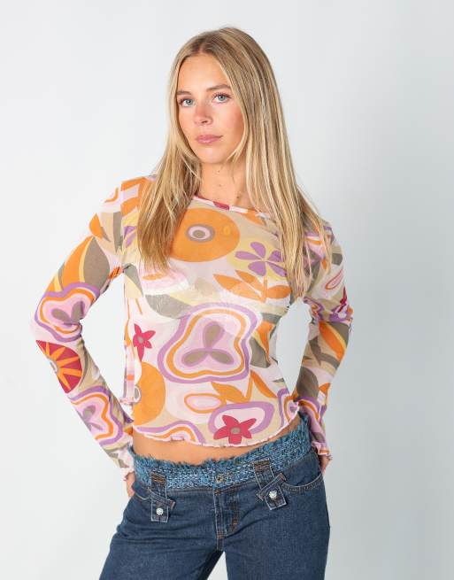 Vintage Casucci S mesh top in multi colured