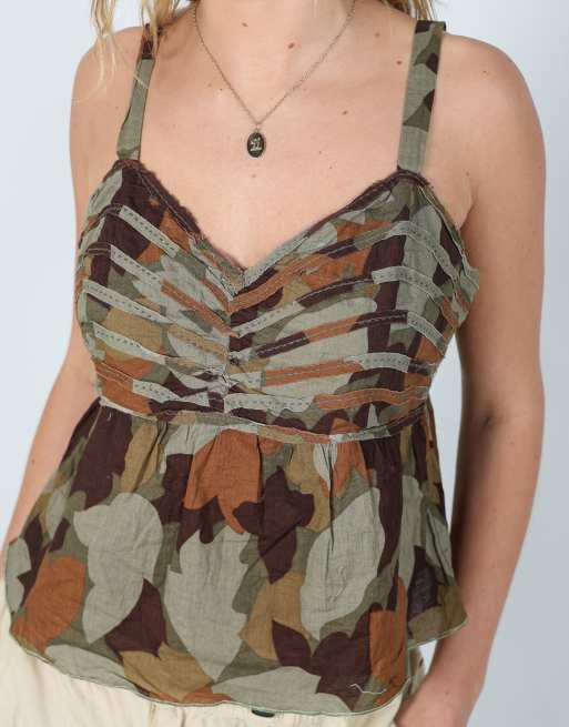 Vintage Cato M cami in dark green, 4 of 4