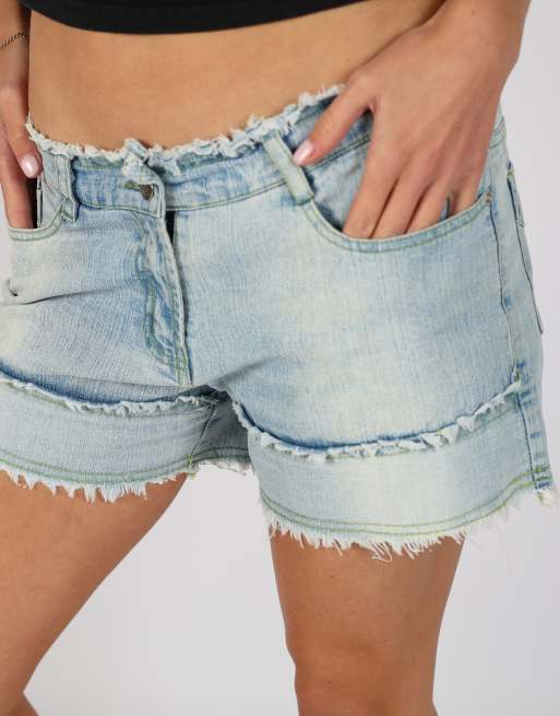Vintage Cavaleru S denim shorts in light blue, 4 of 4