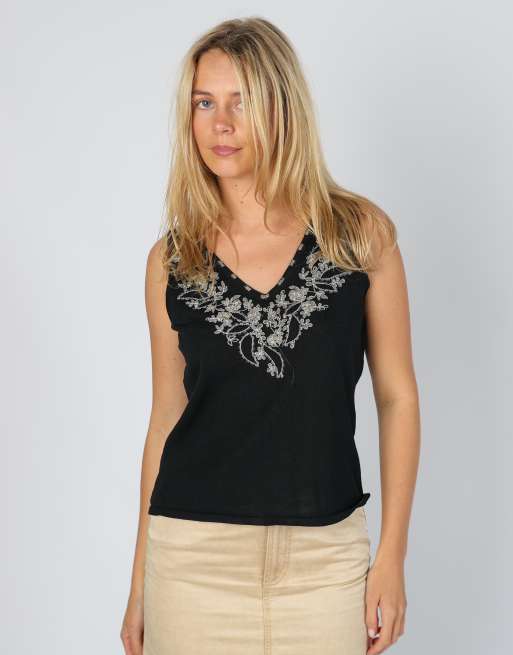 Vintage Cecilia S cami in black