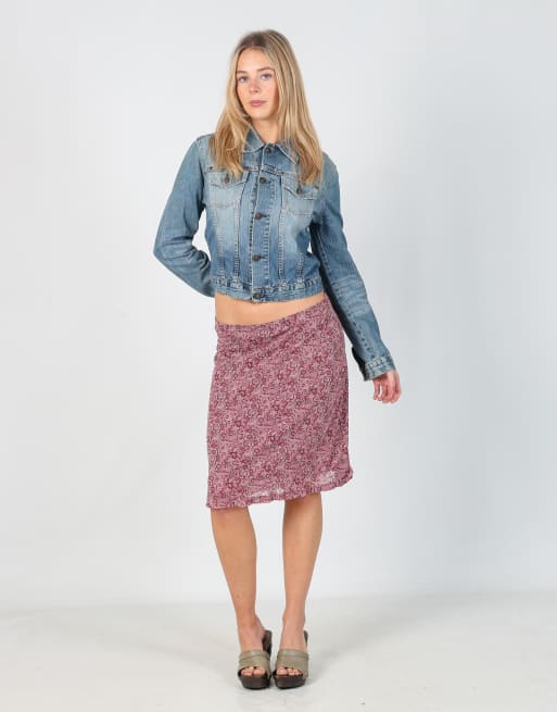 Vintage Cellophane S woven midi skirt in purple