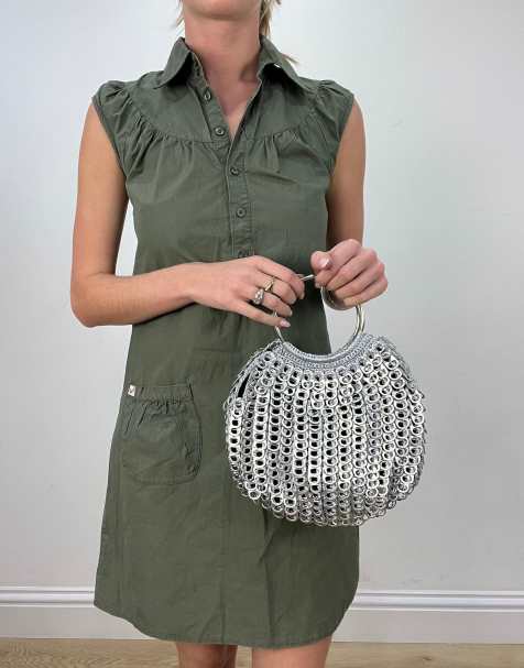 Vintage chainmail bag in silver - view 1