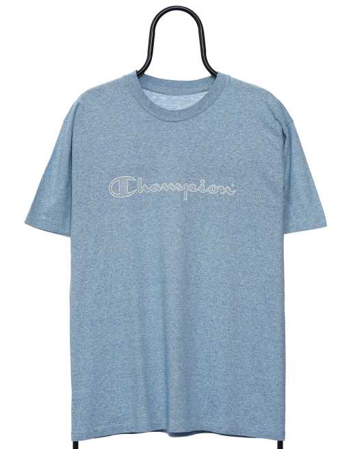 Vintage Champion 90s Size M t-shirt Spellout Single Stitch In Blue