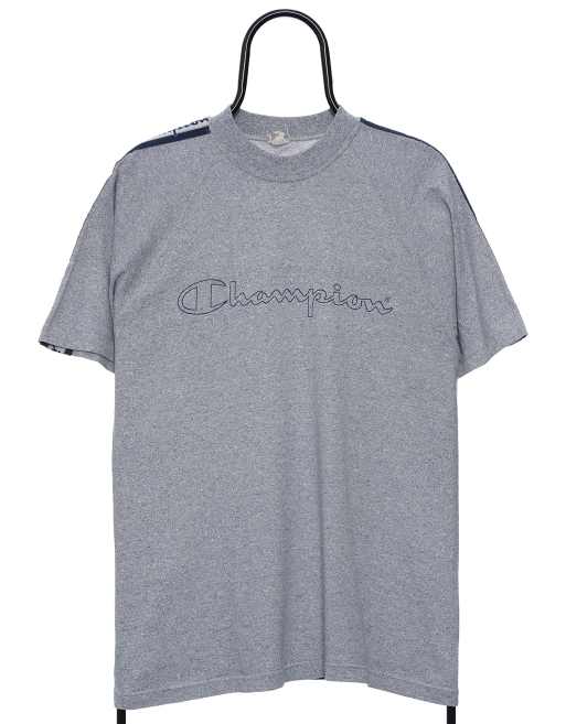Vintage Champion 90s size S tshirt spellout in blue