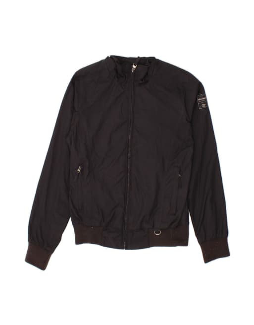 Vintage Champion Bomber Jacket UK 10 Small In Black