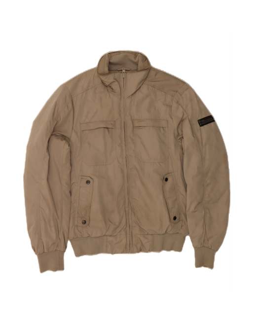 Vintage Champion Bomber Jacket UK 38 Medium In Beige
