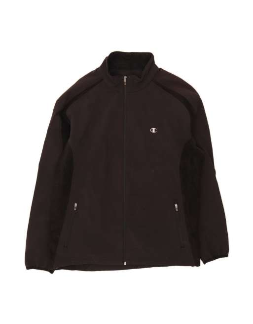 Vintage Champion Bomber Jacket UK 42 XL In Black Colourblock