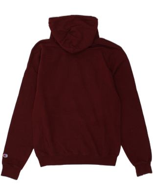 Vintage Champion Chicago Size S Graphic Hoodie Jumper in Burgundy