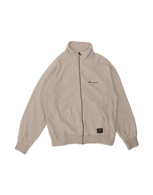 Vintage Champion Fleece Jacket UK 38 Medium In White