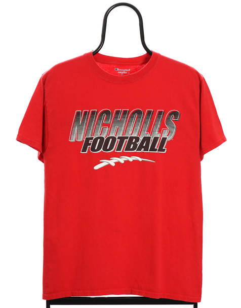 Vintage Champion football size M tshirt in red - view 1