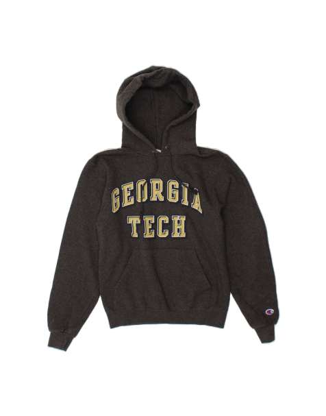 Vintage Champion Georgia Tech Graphic Hoodie Jumper UK 6 XS In Grey - view 1