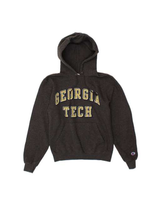 Vintage Champion Georgia Tech Graphic Hoodie Jumper UK 6 XS In Grey