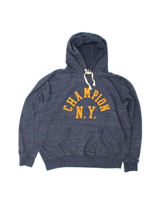 Vintage Champion Graphic Hoodie Jumper 2XL In Blue Flecked