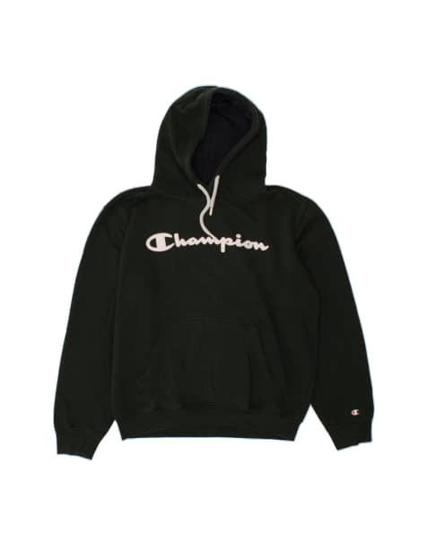 Vintage Champion Graphic Hoodie Jumper Large In Green - view 1