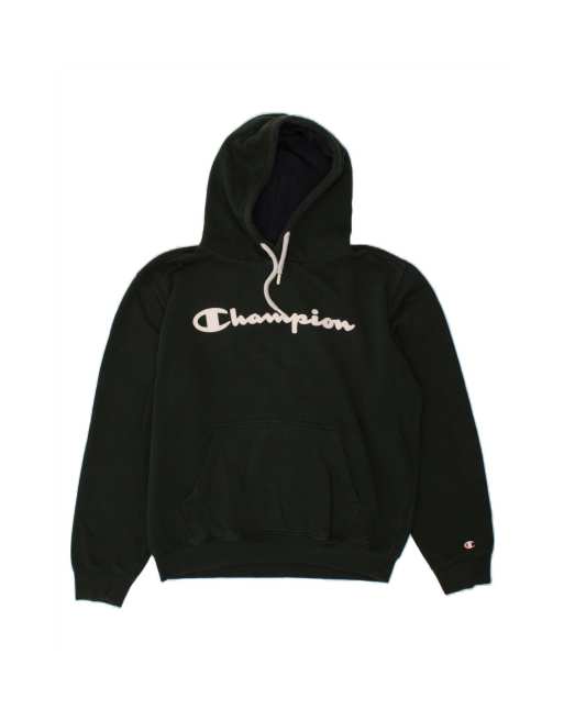Vintage Champion Graphic Hoodie Jumper Large In Green