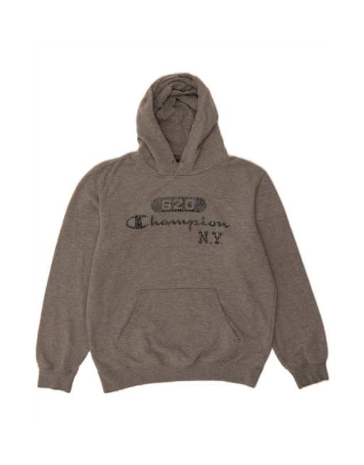 Vintage Champion Graphic Hoodie Jumper Large In Grey