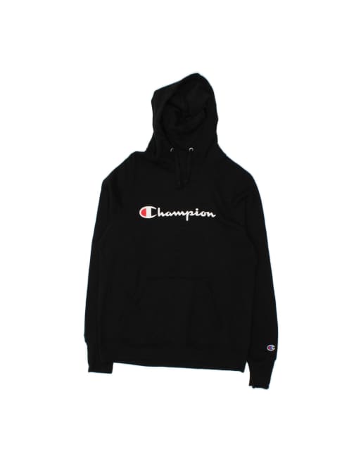 Vintage Champion Graphic Hoodie Jumper Medium In Black