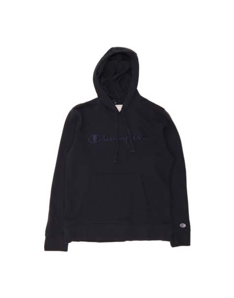 Vintage Champion Graphic Hoodie Jumper Medium In Blue - view 1