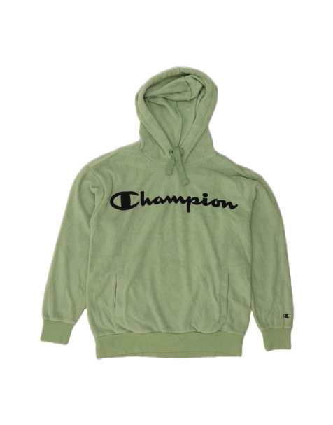 Vintage Champion Graphic Hoodie Jumper Medium In Green - view 1
