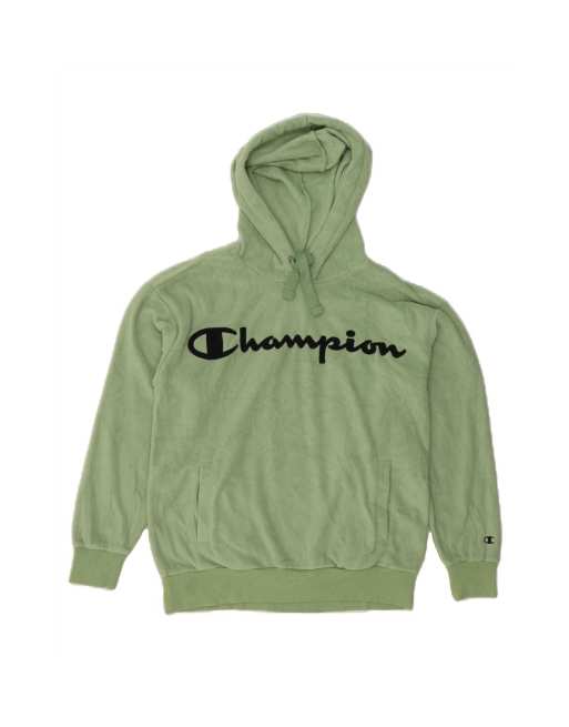 Vintage Champion Graphic Hoodie Jumper Medium In Green