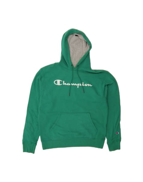 Vintage Champion Graphic Hoodie Jumper Medium In Green - view 1