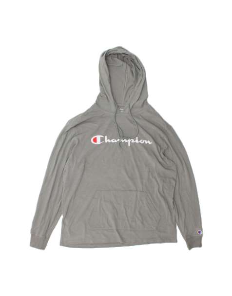 Vintage Champion Graphic Hoodie Jumper Medium In Grey - view 1