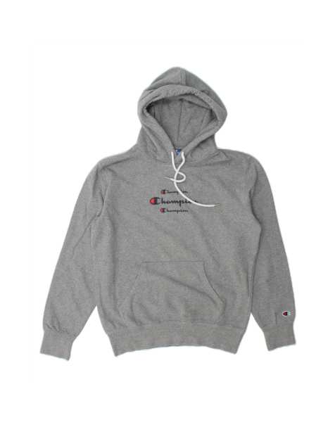 Vintage Champion Graphic Hoodie Jumper Medium In Grey - view 1