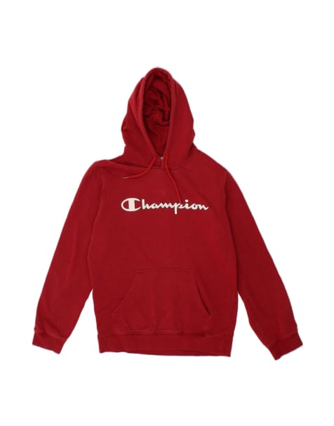 Vintage Champion Graphic Hoodie Jumper Medium In Red - view 1