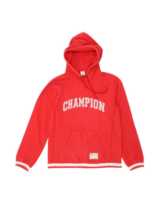 Vintage Champion Graphic Hoodie Jumper Medium In Red